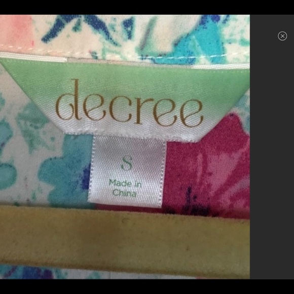 Decree Floral Tunic Top Size Small - Picture 6 of 6